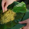 green sticky rice from vong village