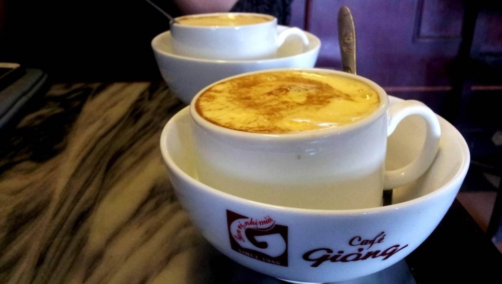 egg coffee at giang cafe